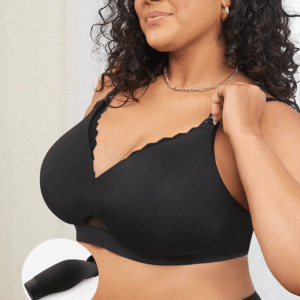 Soutien d'allaitement noir sans armature et confortable - compatible au tire - lait - Ima Boutique Paris